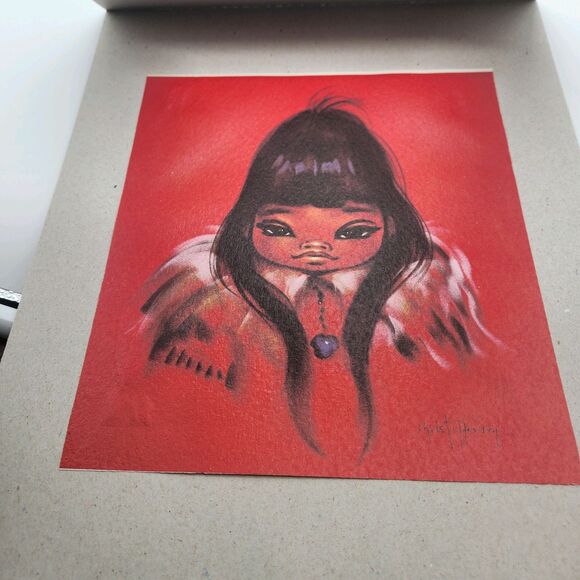 Vintage Gerda Christoffersen NATIVE AMERICAN girl Screen Print - Picture 5 of 5